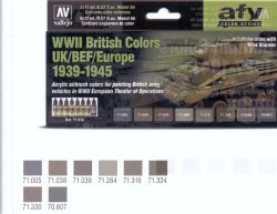 WWII BRITISH COLORS UK/BEF/EUROPE 1939-1945. 8 X 17 ML. MODEL AIR.