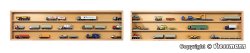 Wooden display with glass sliding doors, natural, 2 pieces, left