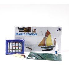 Gift Pack with Ship Model, Paints and Tools: Tuna Boat Marie Jeanne