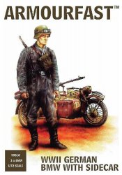 WWI GERMAN MOTORCYCLE WITH SIDECAR. 3 st. SKALA 1/72