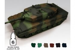 NATO ARMOUR CAMOUFLAGE COLORS. 6 X 8 ML. MODEL AIR.
