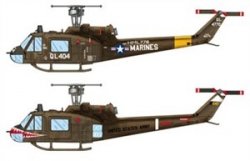 UH-1C HUEY HELICOPTER (HELIKOPTER 3 I FLYGVAPNET) SKALA 1:48