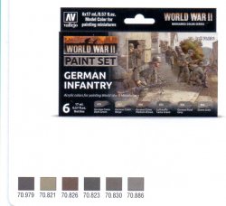 WWII PAINT SET GERMAN INFANTERY. 6X 17 ML.
