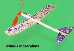 TWINKLE GLIDER, GUMMIMOTORDRIVET FLYPLAN