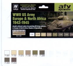 WWII US ARME EUROPE & NORTH AFRICA 1942-1945. 8 X 17 ML. MODEL AIR