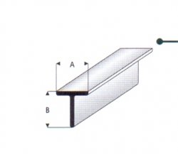 T-LIST, VIT STYRENPLAST. 3,50 x 3,50 mm.