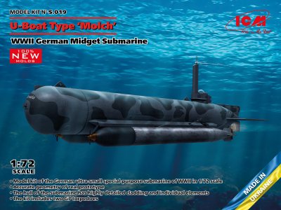 Zoom bild av ICM U-Boat Type ‘Molch’ WWII German Midget Submarine 1/72