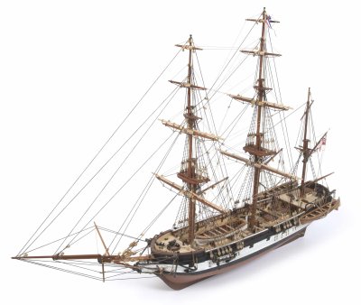 Zoom bild av HMS BEAGLE. TRÄBYGGSATS I SKALA 1/60