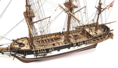 Zoom bild av HMS BEAGLE. TRÄBYGGSATS I SKALA 1/60
