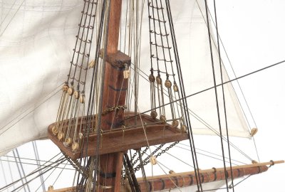 Zoom bild av HMS BEAGLE. TRÄBYGGSATS I SKALA 1/60