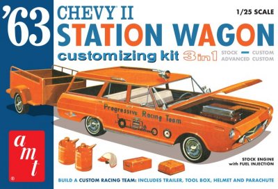 Zoom bild av 1963 CHEVY II STATION WAGON W. TRAILER. SKALA 1/25