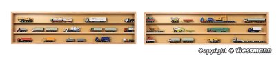 Zoom bild av Wooden display with glass sliding doors, natural, 2 pieces, left