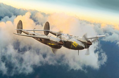 Zoom bild av P-38J. SKALA 1/72