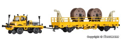 Zoom bild av H0 Two-way UNIMOG with push-pull frame and low side car for catenary construction