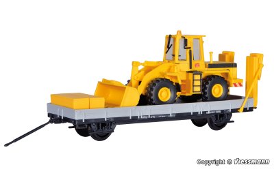 H0 ROBEL trailer 55.54 with construction equipment