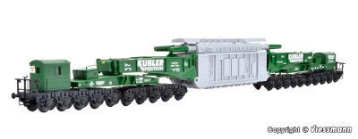 Zoom bild av H0 Schienentiefladewagen MAN Uaai 687.9 mit Transformator Spedition KÜBLER