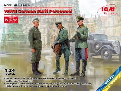 Zoom bild av Tyske officerer (1 general) og 1 kører WW2 1/35