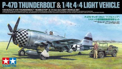 Zoom bild av TAMIYA 1/48 Republic P-47D Thunderbolt® & 1/4-ton 4x4 Lig