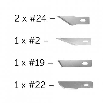 5 ASSORTED BLADES FOR #2 & #5 KNIFE.