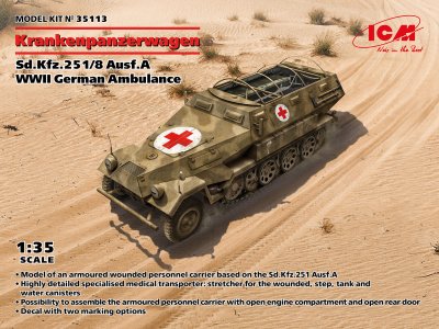 Zoom bild av CM Krankenpanzerwagen Sd.Kfz.251/8 Ausf.A WWII German Ambulance 1/35