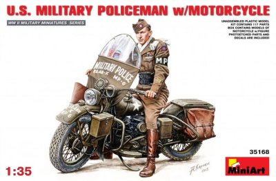 Zoom bild av U.S. MILITARY POLICEMAN w/MOTORCYCLE 1/35