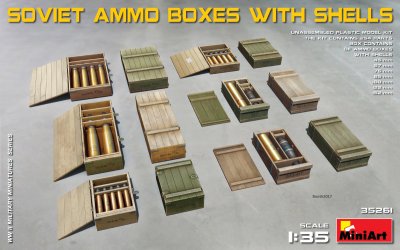 Zoom bild av 1/35 Soviet Ammo Boxes w/Shells