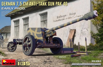 Zoom bild av GERMAN 7.5CM ANTI-TANK GUN PAK 40. EARLY PROD 1/35