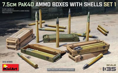 Zoom bild av 7.5cm PaK40 AMMO BOXES WITH SHELLS SET 1