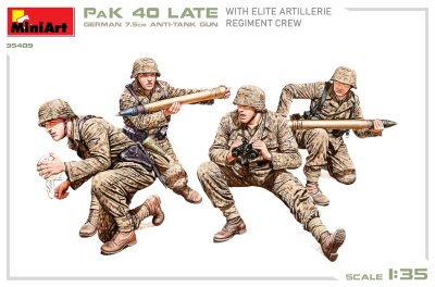 Zoom bild av GERMAN 7.5CM ANTI-TANK GUN PaK 40 Late w/ELITE ARTILLERIE REGIMENT CREW