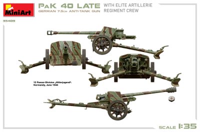 Zoom bild av GERMAN 7.5CM ANTI-TANK GUN PaK 40 Late w/ELITE ARTILLERIE REGIMENT CREW