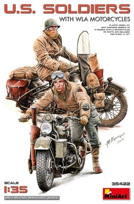 Zoom bild av 1/35 U.S. Soldiers w/ WLA Motorcycles