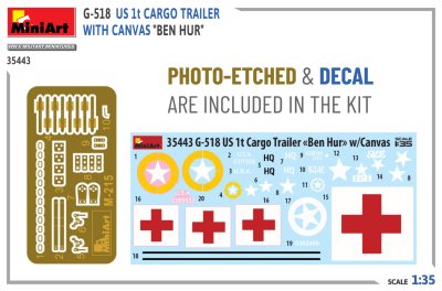 Zoom bild av G-518 US 1t CARGO TRAILER WITH CANVAS “BEN HUR”