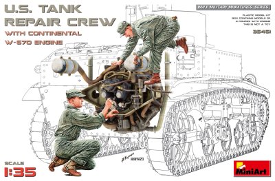 Zoom bild av 1/35 U.S. Tank Repair Crew w/Continental W-670 Engine