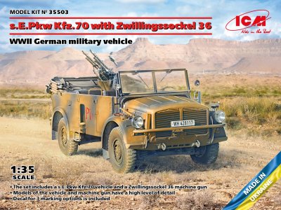 Zoom bild av s.E.Pkw Kfz.70 with Zwillingssockel 36 WW2 1/35