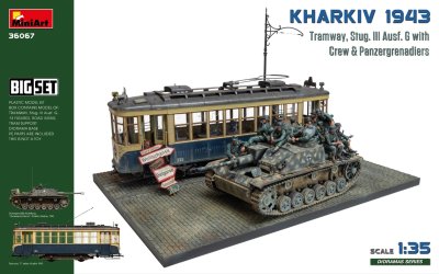 Zoom bild av 1/35 Kharkiv 1943: Tram & Stug. III Ausf. G w/Crew. Big Set