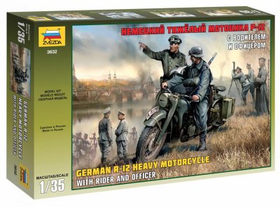 Zoom bild av GERMAN HEAVY MOTORCYCLE R-12. SKALA 1/35