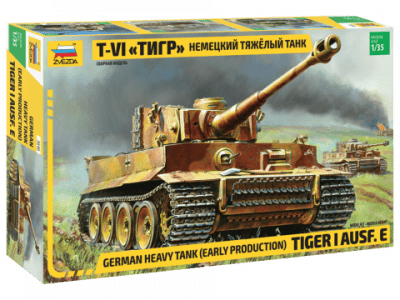 Zoom bild av GERMAN HEAVY TANK TIGER I AUSF. E. EARLY PRODUCTION. SKALA 1/35