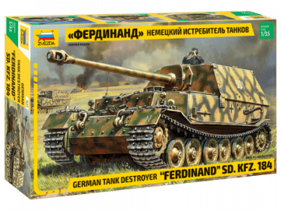 Zoom bild av GERMAN TANK DESTROYER FERDINAND SD.KFZ.184. SKALA 1/35