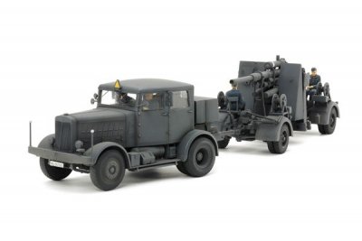 Zoom bild av GERMAN HEAVY TRACTOR SS-100 & 88mm FLAK37 SET. L=114/169mm. SKAL