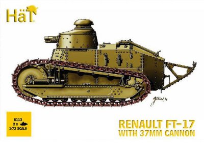 WWI RENAULT FT-17 WHIT 37MM CANNON. 2 st. SKALA 1/72
