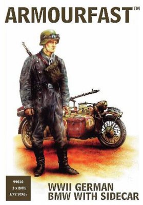 Zoom bild av WWI GERMAN MOTORCYCLE WITH SIDECAR. 3 st. SKALA 1/72