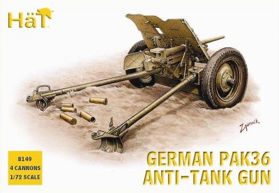 Zoom bild av WWI GERMAN PAK36 ANTI-TANK GUN X 4 + 16 st FIGURER. SKALA 1/72