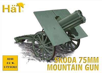 Zoom bild av WWI SKODA 75MM MOUNTAIN GUN. 4 st. SKALA 1/72