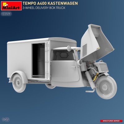 Zoom bild av TEMPO A400 KASTENWAGEN 3-WHEEL DELIVERY BOX TRUCK 1/35