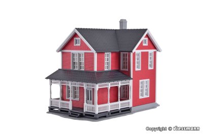 Zoom bild av SVENSK VILLA RÖD + 20 bonusfigurer I SKALA HO. BYGGSATS