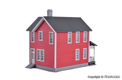 Zoom bild av SVENSK VILLA RÖD + 20 bonusfigurer I SKALA HO. BYGGSATS