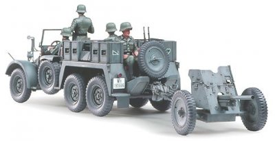 Zoom bild av KRUPP TOWING TRUCK w/ 3,5 cm. PAK MED 4 FIGURER. SKALA 1/35