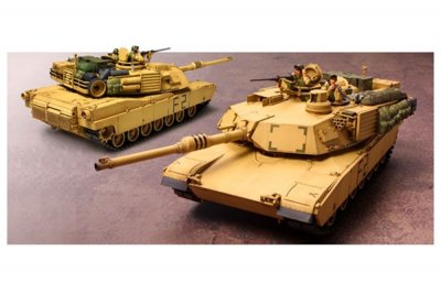 Zoom bild av US M1A2 ABRAMS OPER. IRAK MED 2 FIGURER. SKALA 1/35