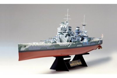 Zoom bild av BRITISH BATTLESHIP PRINCE OF WALES. L=649mm. SKALA 1/350