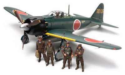 Zoom bild av A6M5/5a ZERO FIGHTER ZEKE. L=190mm. SKALA 1/48
